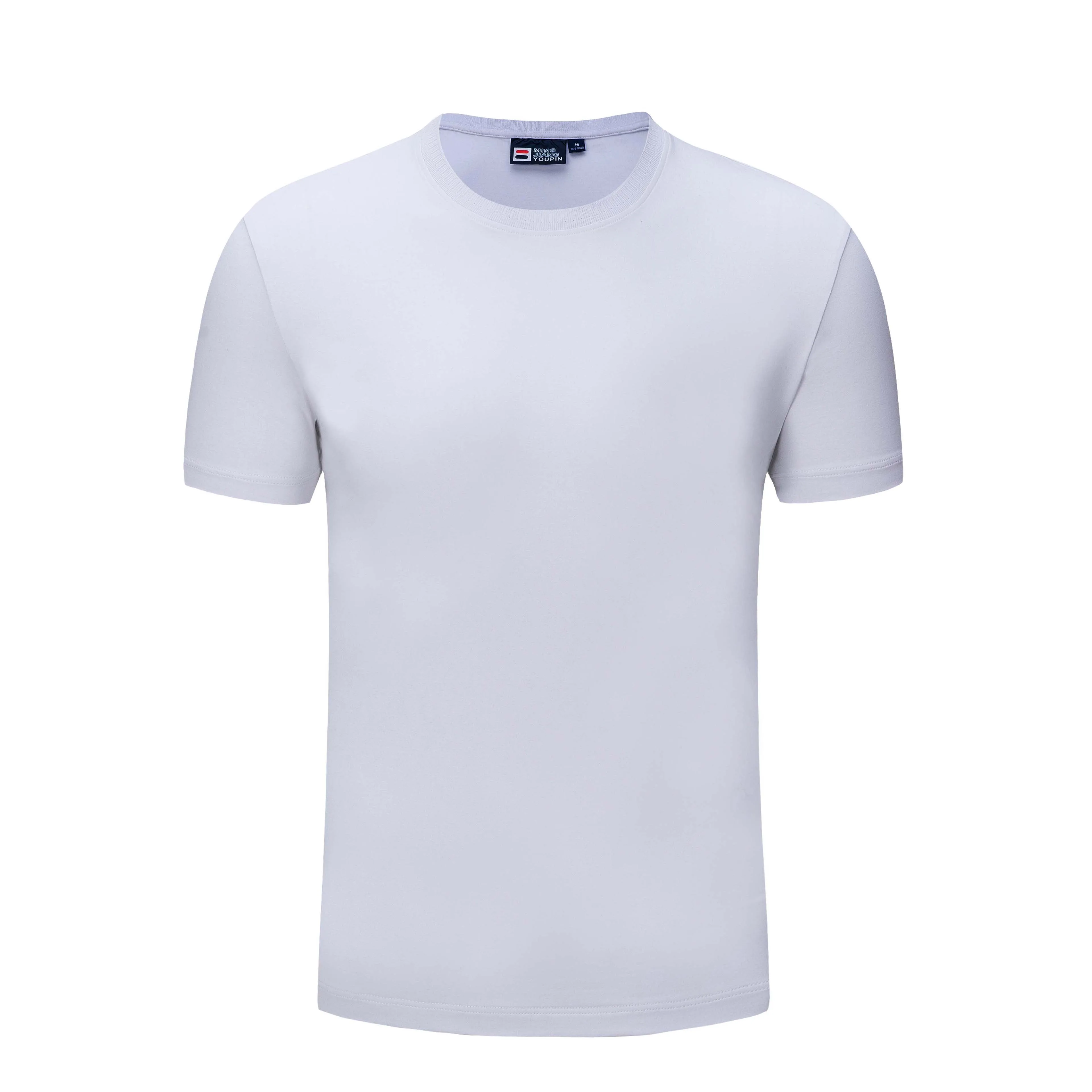 

Drop shipping cotton spandex plain t shirt short sleeve T Shirts with round Collar