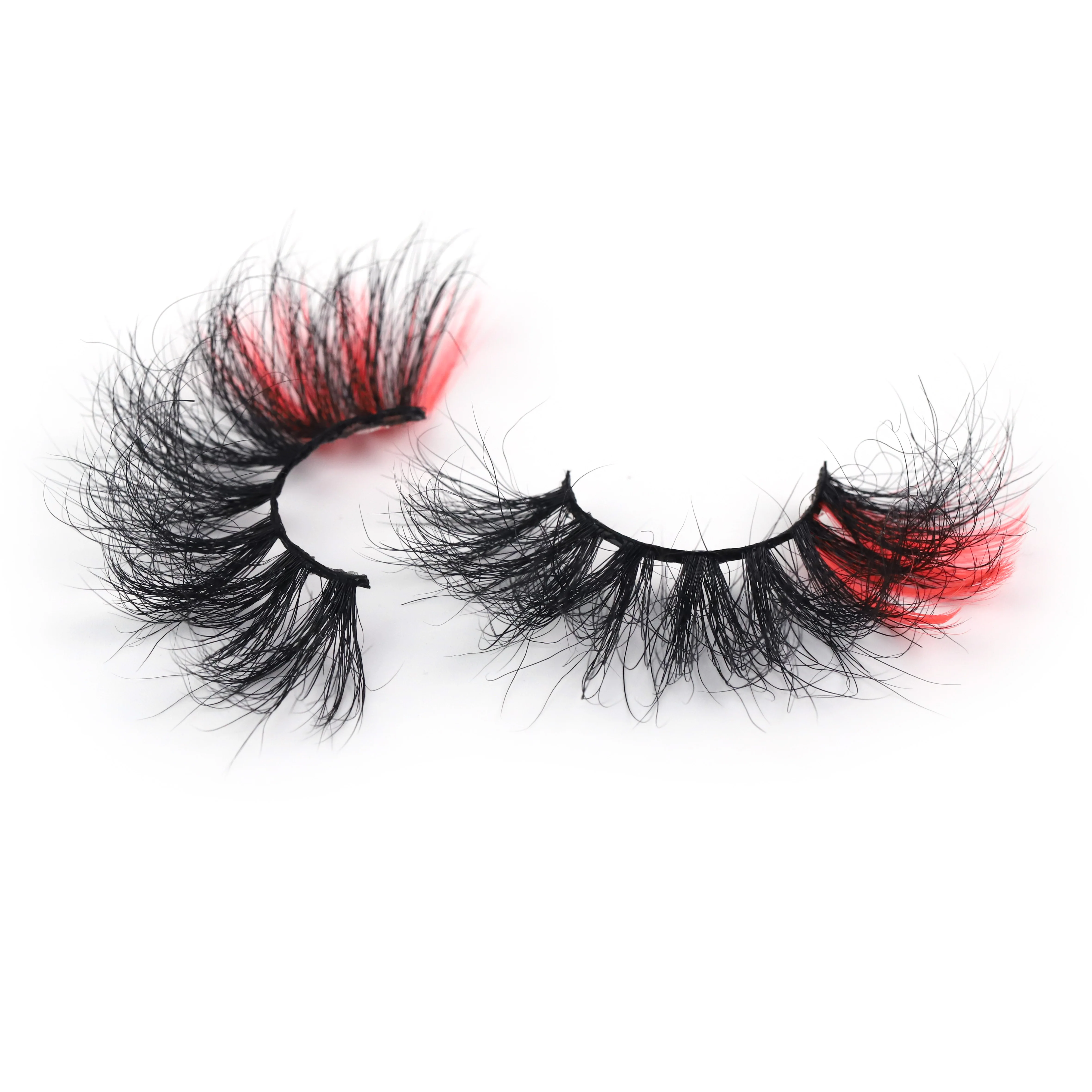 

New fashion highlight lashes custom package festivals party two color two toned 25mm mink eye lashes, Mixed colors