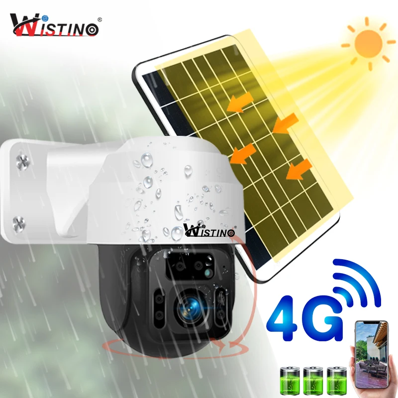 

Wistino 1080P CCTV Solar 4G Security PTZ Camera Motion Sensor Solar Camera 4g