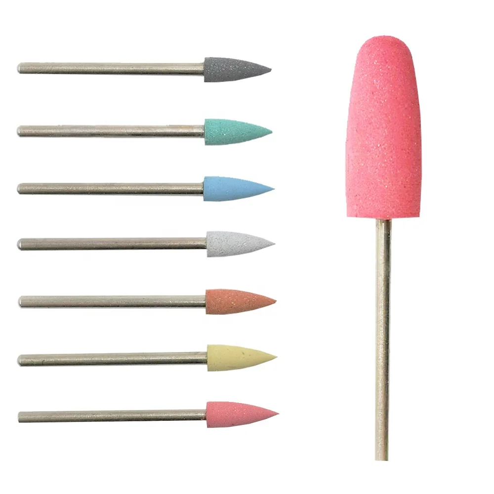 

Wholesale Professional Burrs Cuticle Clean Nail Drill Bits Rubber Silicon Nail Pedicure Clean Tools, Yellow(xf);blue(f);pink(m);gray(c);green(c);black(xc);brown(2xc)