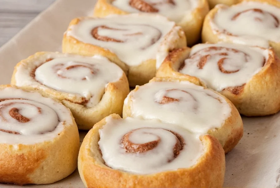 Step-by-step preparation of tiktok cinnamon rolls with heavy cream showing dough rolling process