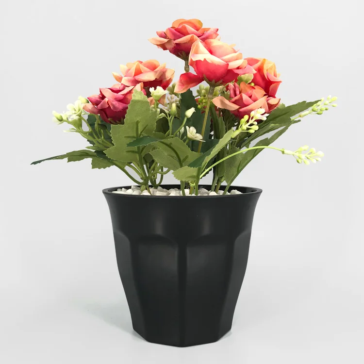 

wholesale black plastic outdoor Drain hole balcony plant pot