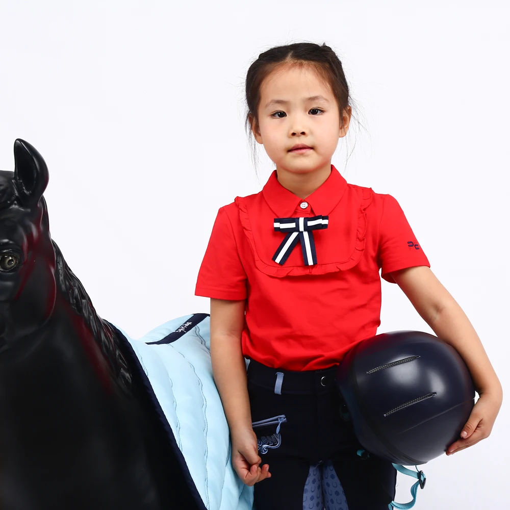 

Wholesale Equestrian Clothing Manufacturers Competition Shirts Show Shirt for Horse Riding Girl Kids Children T-shirts