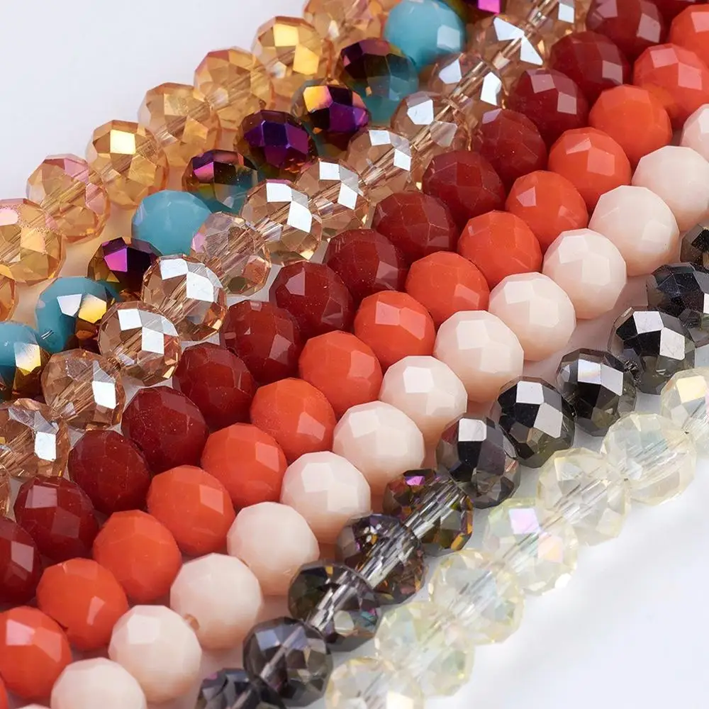 

PandaHall 8mm Loose Faceted Rondelle Glass Crystal Beads