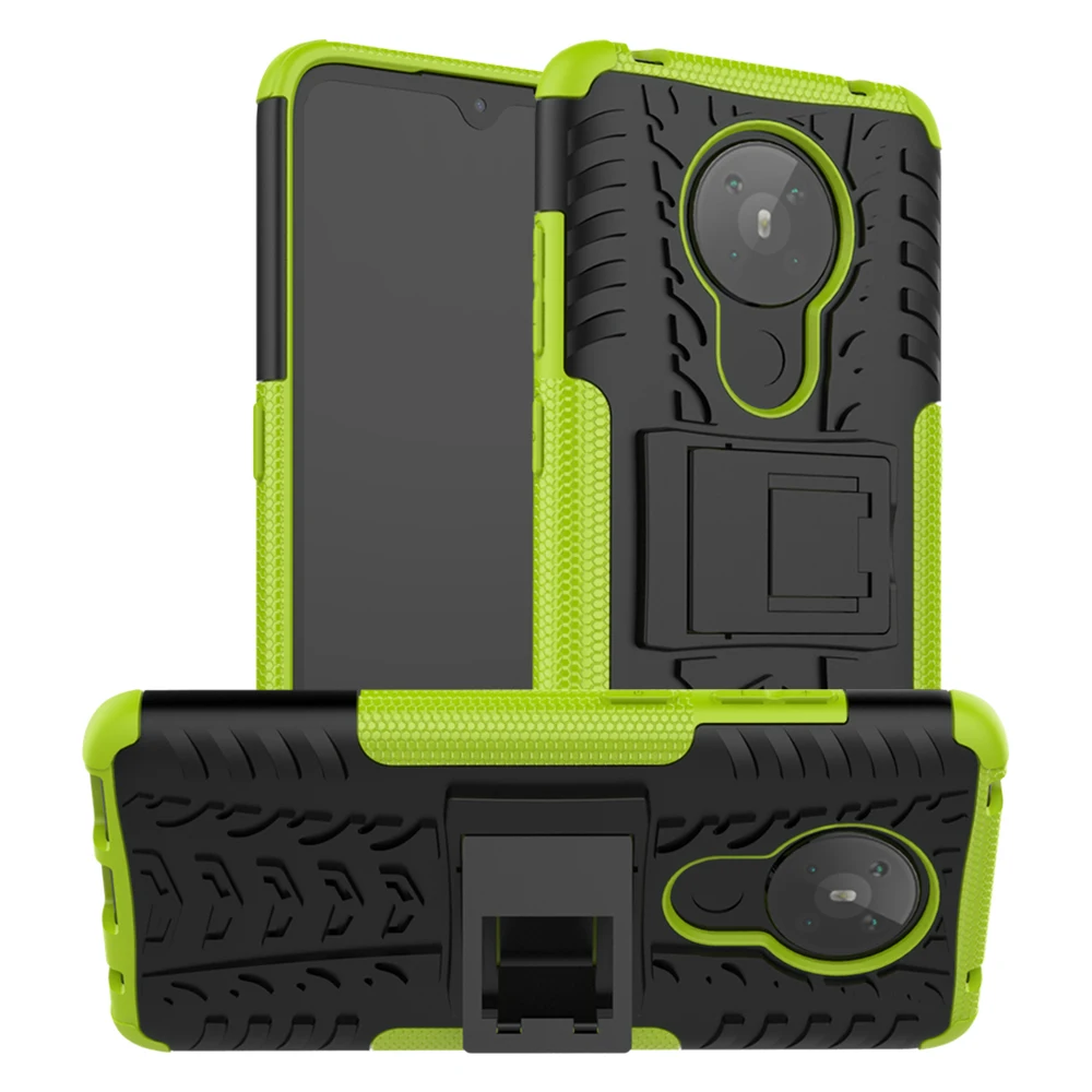 

For Nokia 5.3 Case Shockproof , 2 in 1 Plastic Hybrid Protective Case For Nokia 2.2 3.2 4.2 5.4 6.2 Armor Cover With Kickstand, 8 color
