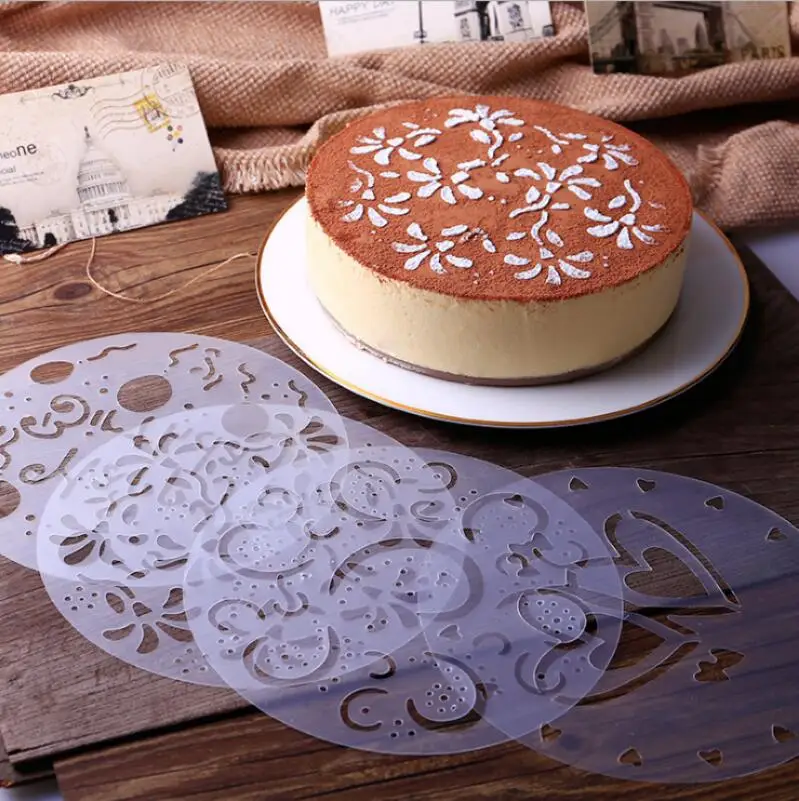

4Pc/lot Christmas Tiramisu Cake Stencil Mold Decoration Baking Moulds Bakery Tools DIY Mould Fondant Template