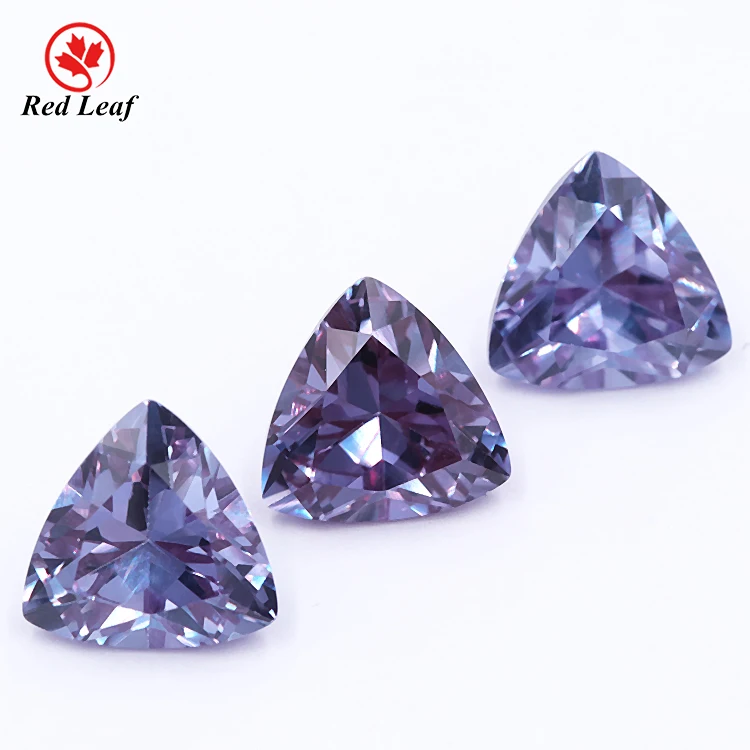 

Redleaf Jewelry hot sale corundum gemstones trillion cut alexandrite 45# synthetic loose sapphire stone price