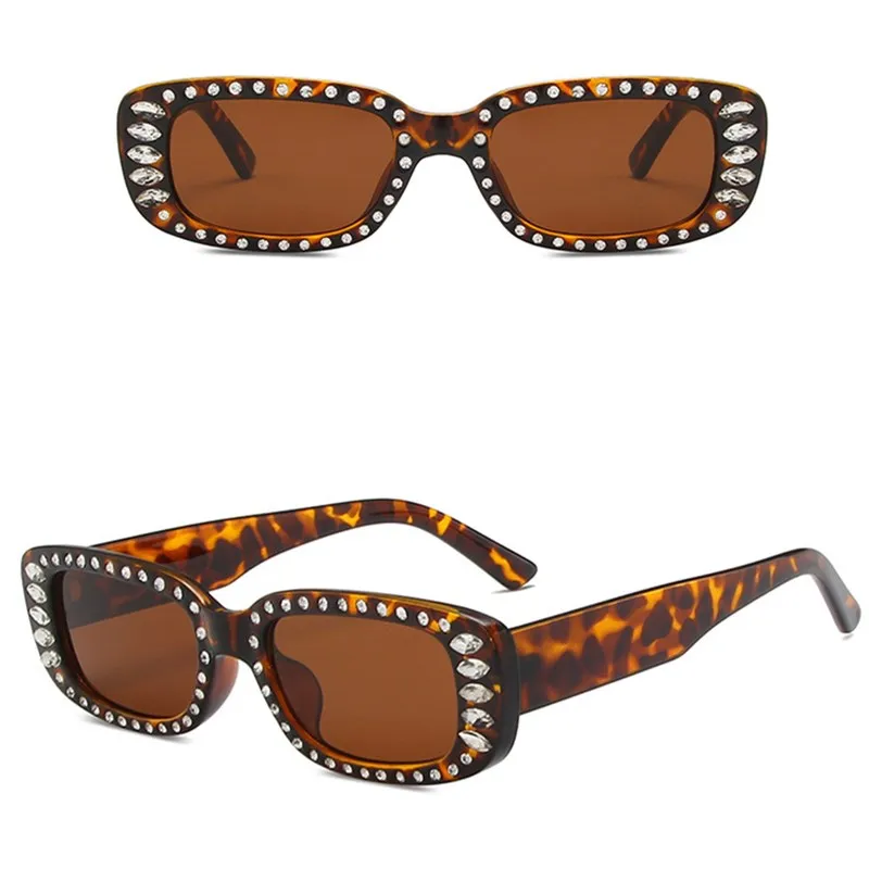 

DLL95004A DL Custom Logo glasses Square Rectangle Sunglasses Unisex Leapord Small Frame eyeglasses