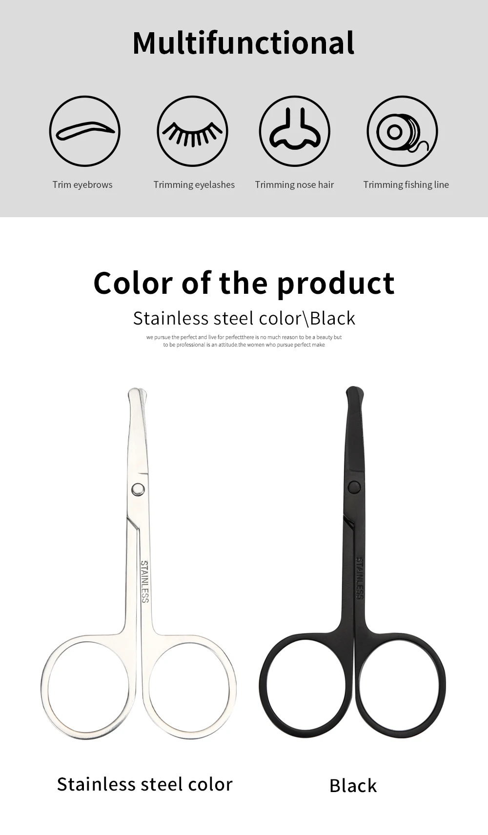 Customized Professional 8.8cm Black Safety Hair Scissors Buy Nose