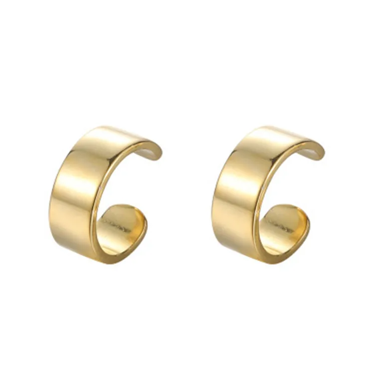 

2020 New Aarrive Wholesale Simple Silver Gold Clip On Earrings for Women Girls Ear Cuff 925 Sterling Silver Jeweley