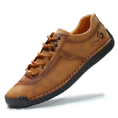 

UMYOGO Lightweight Mens Casual Shoes Genuine Leather Mid top Slip On Walking Cowhide Driving Boots, 3 colors