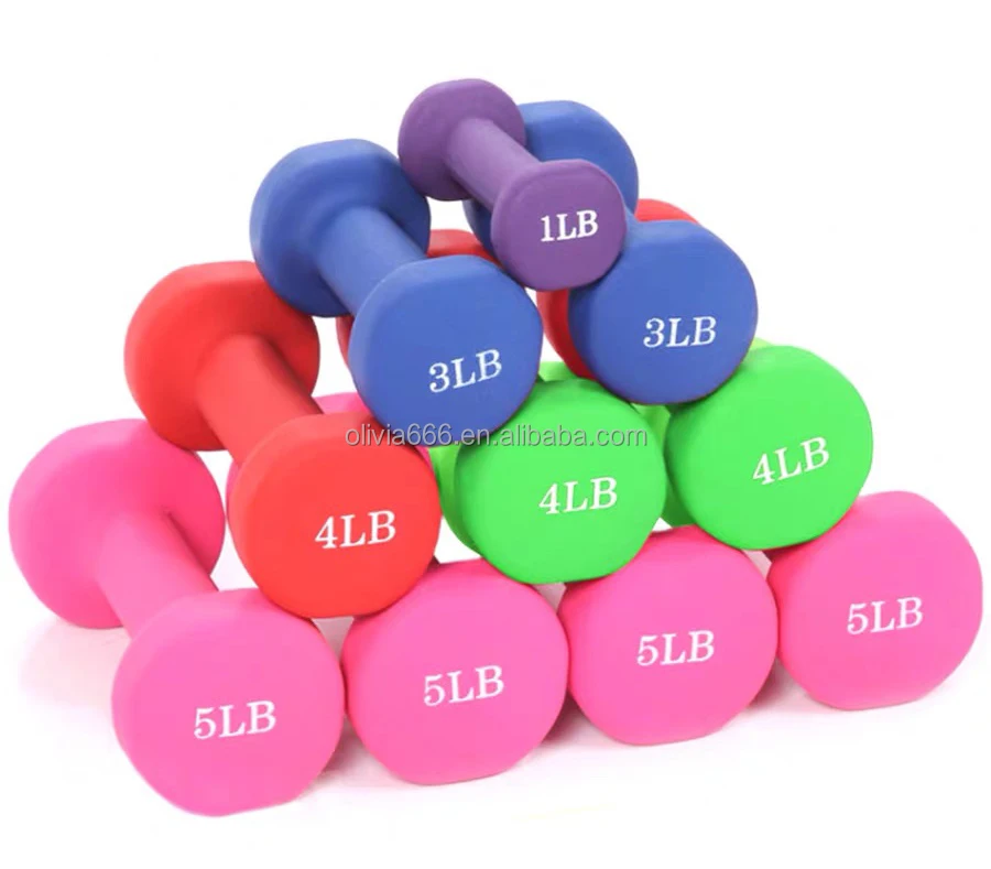 

Cross Fitness Gym Equipment Rubber Coated Hex Dumbbell, Colorful