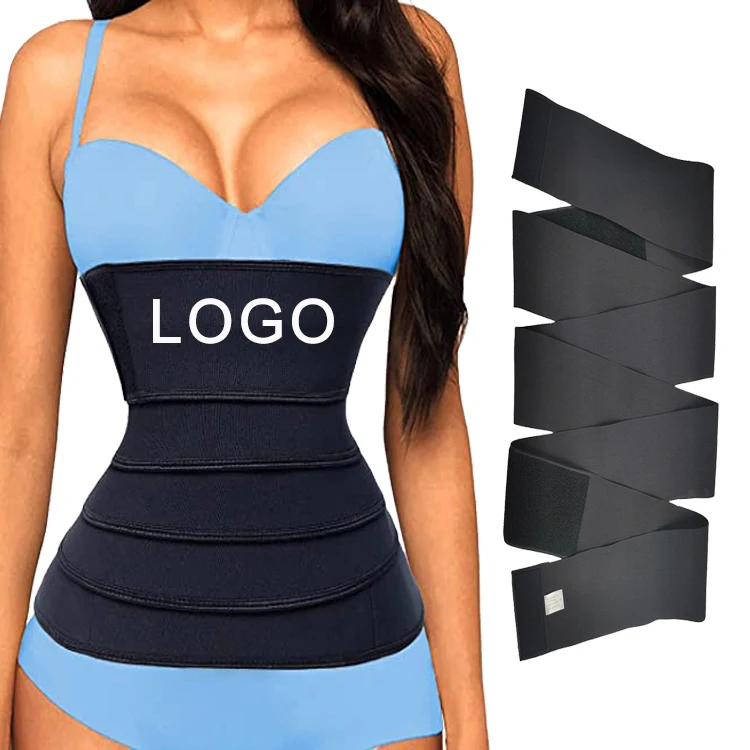 

Logo Customize Adjustable Bandage Women Stomach Belly waist belt trimmers waist wrap tummy wrap waist trainer, As shown waist trainer corset for weight loss