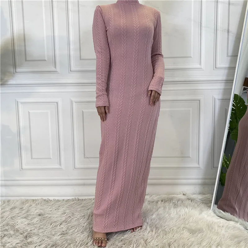 Abaya Inner Dress Ethnic Clothing Islamic Muslim Premium Winter Knitted Modest Sweater Slip Abaya