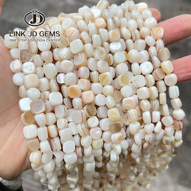 Wholesale 7-8*4-5mm Natural White Irregular Shape Mother of Pearl Shell Beads Strand for DIY Jewelry Making