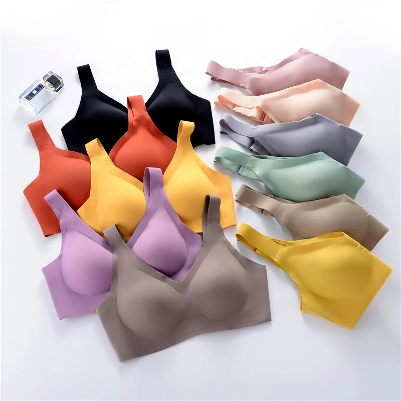 

Dropshipping Sports Vest Yoga Bra Women Padded Latex Plus Size Seamless Bra, Beige,black,green,pink,gray