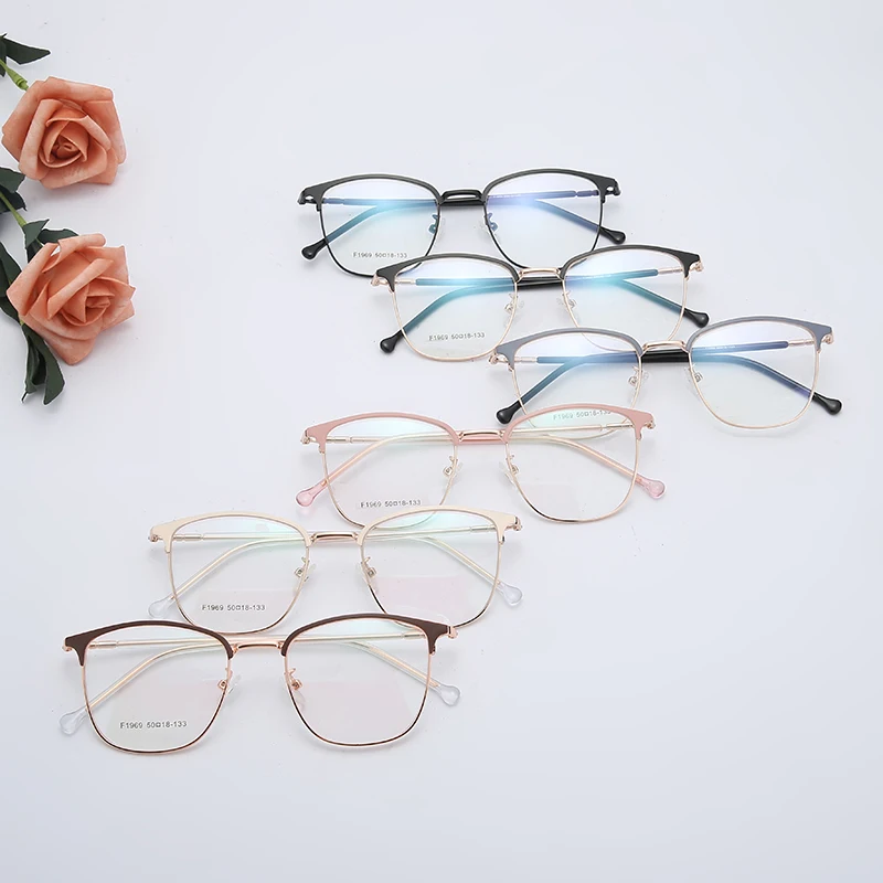 

Vintage Retro Metal Frame Clear Lens Glasses Fashion Eyewear Eyeglasses Black Classic Square Eye Glasses, Can be customized