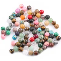 

100 Pieces Mix Natural Stone Beads Agates Amazonite Unakite Stone 6 8mm Loose Beads for Jewelry Making Necklace DIY Bracelet