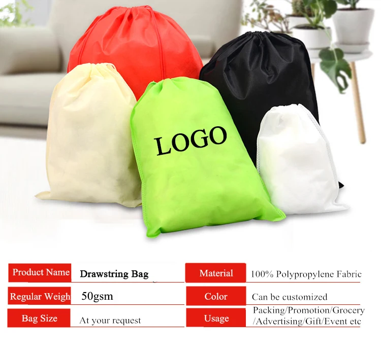 Wholesale Cheap Custom Logo Non Woven Drawstring Bag For Gifts Packing ...