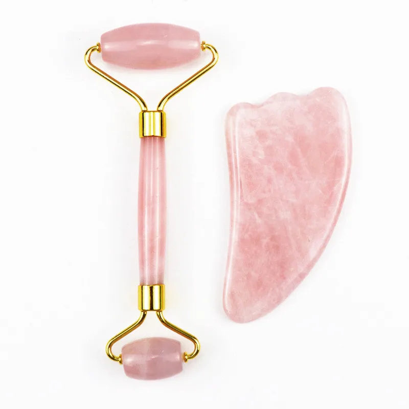 

Private Label Manufacturer Gua Sha Scraping Tool Pink Jade Roller for Face Massage Facial Jade Roller