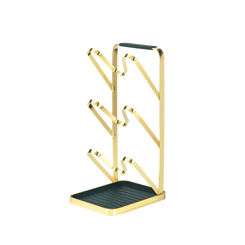 

Pot Lid Rack Iron Painting Kitchen Organization Rack Countertop Three-layer Pot Lid Spoon Storage Rack