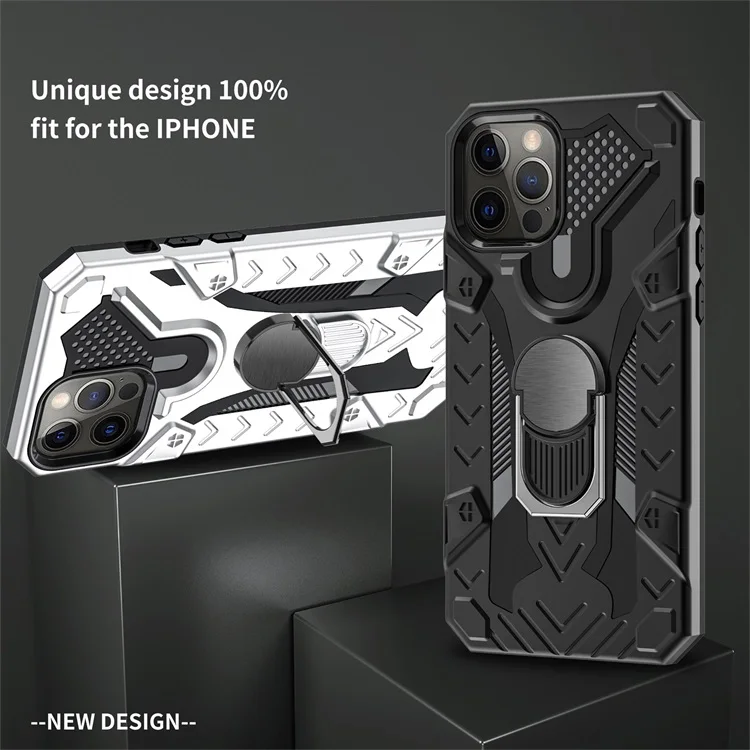 

Mobile Accessories Military TPU PC Invisibility Ring Kickstand Anti-Drop Cell Phone Case for iPhone 11 12 pro max