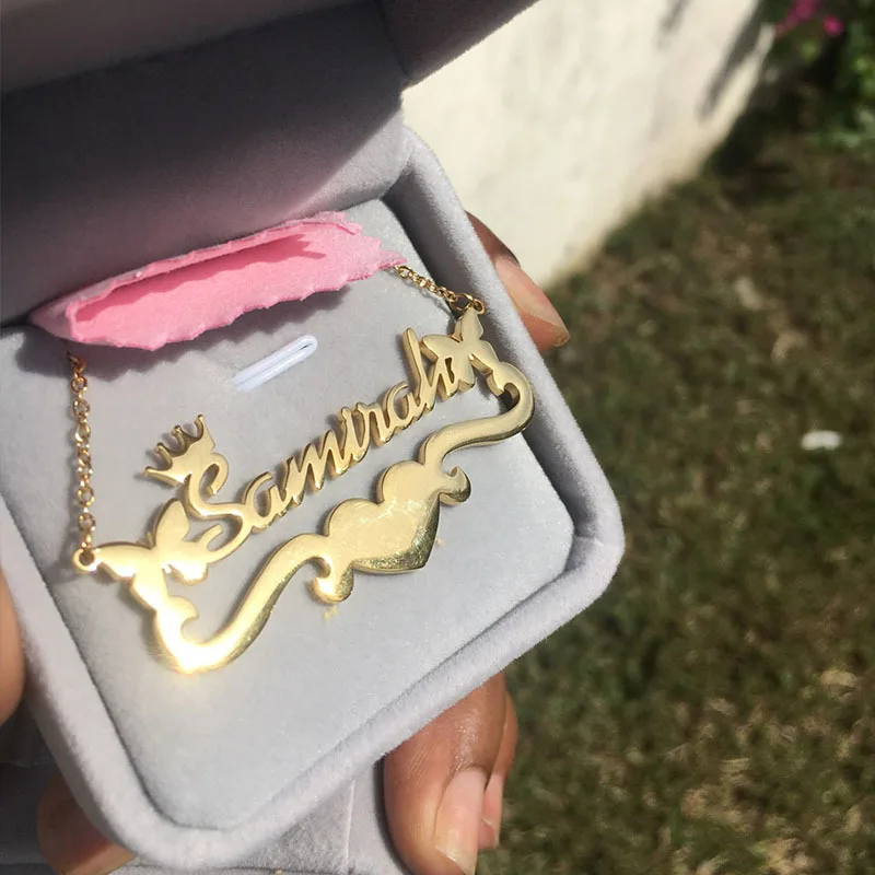 

Custom Nameplate Jewelry Personalised Custom Name Necklace Gold Plated Necklace Pendants Custom Made Name Necklace, Colors