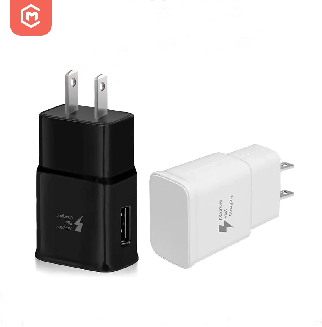 

MONFONK USB Wall Charger Fast adaptive charger US EU UK Plug Travel Adapter For Samsung, White / black