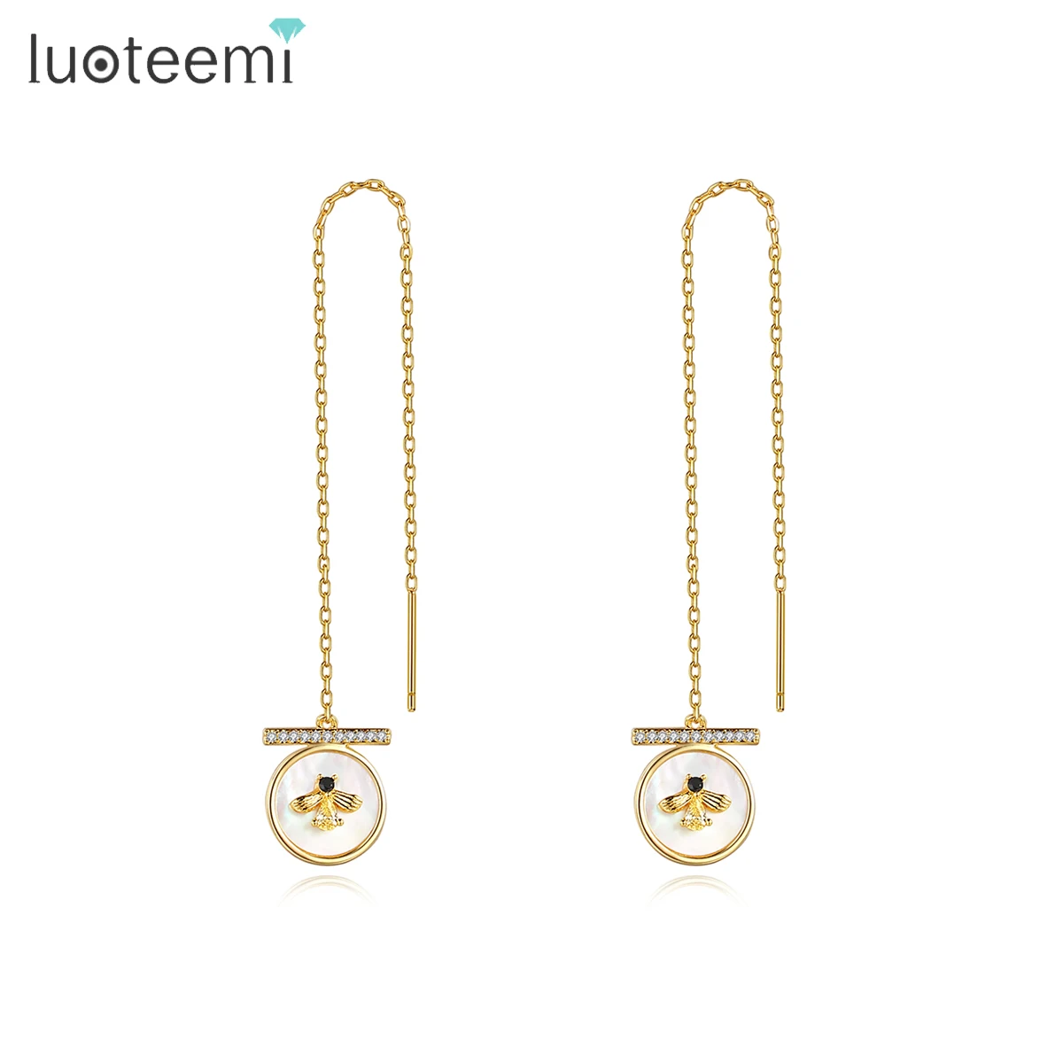 

LUOTEEMI Trending Long 2021 Fashion Woman Wire Autumn Tiktok New Arrival Designer Elegant Party Seashell Earring