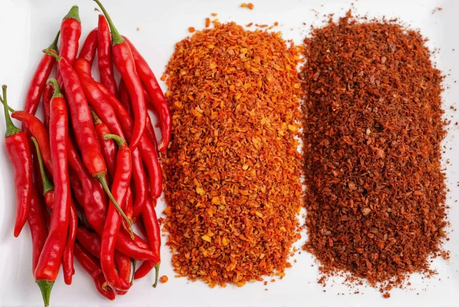 Various chili varieties for making chili oil including Sichuan chili flakes, Korean gochugaru, and Italian peperoncino
