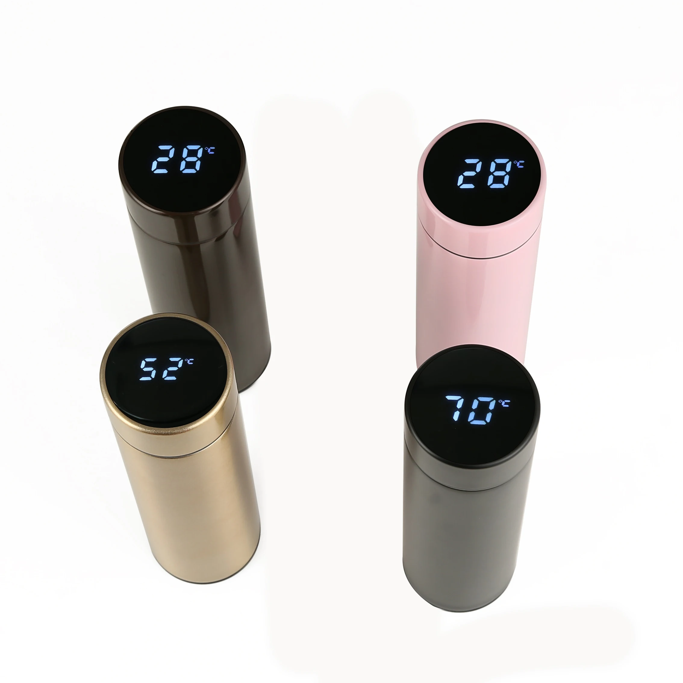 

304 stainless steel Portable LED Temperature Display travel mugs Vacuum Flasks smart thermo water bottle, Customized color