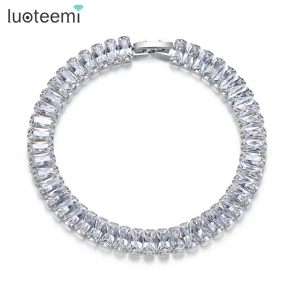 

LUOTEEMI 7mm Zircon Stylish Bracelet Women Tennis Bracelets New Product