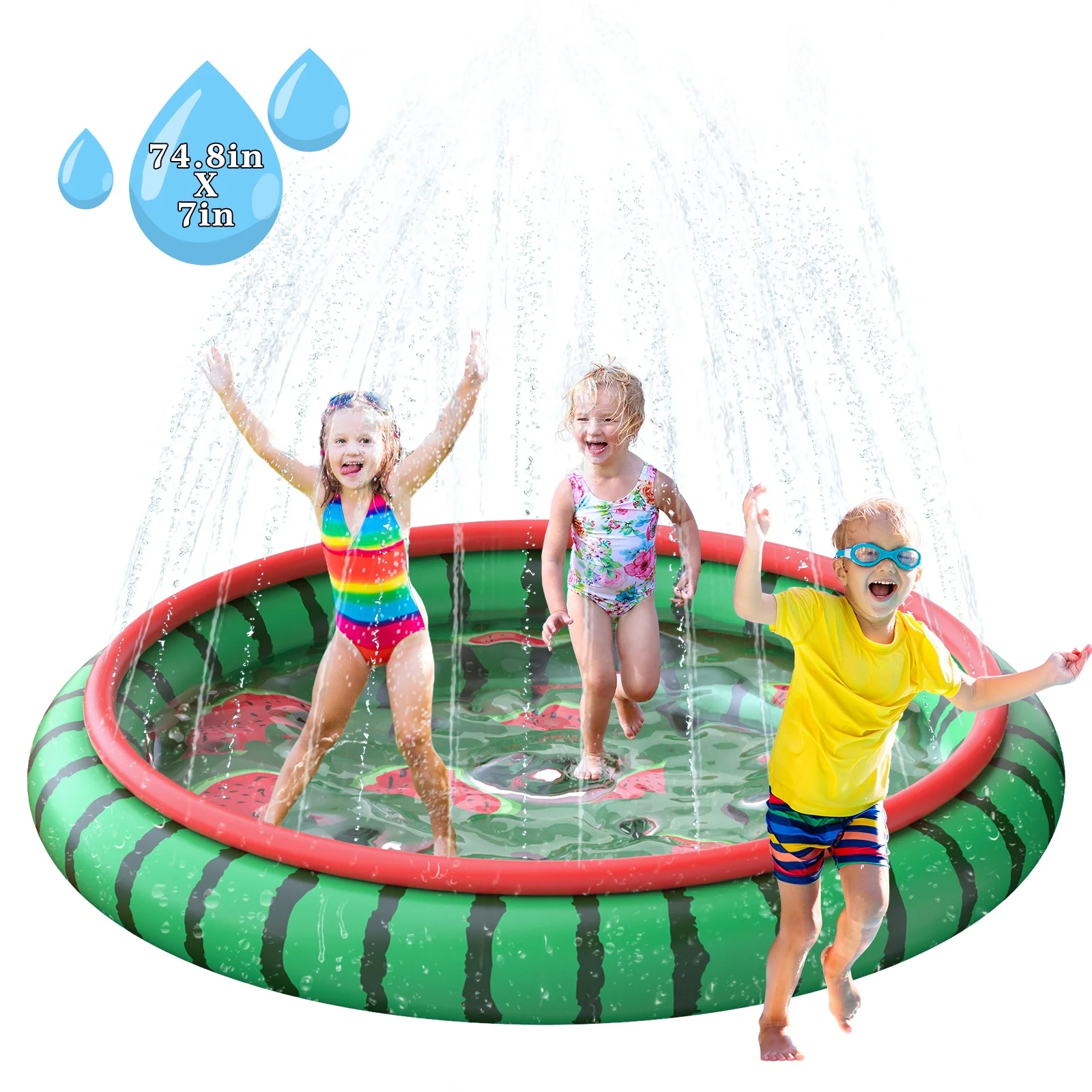 

Kids Water Sprinkler Unicorn Water Play Splash Pad Sprinkler Mats, Green