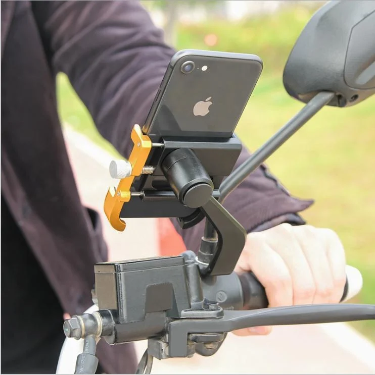

Gemcharm aluminum alloy E Scooter 360 navigation bracket Bicycle Outdoor Cycling Fixing mobile phone holder, Black,black gold, blackred,
