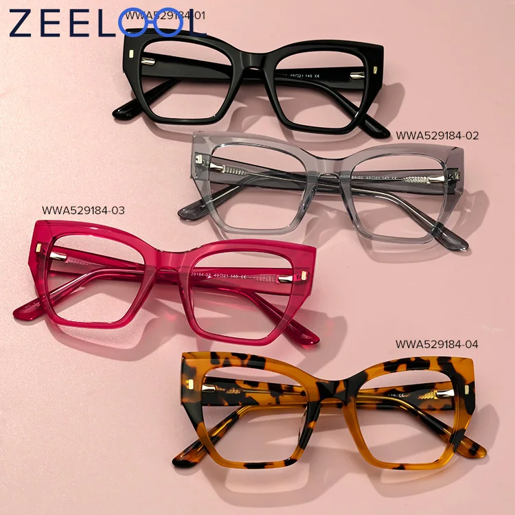 

Zeelool NO MOQ Multi-colors Options Sufficient Inventory Ready to Ship Wholesale Cateye Acetate Frames Eyeglasses Frame