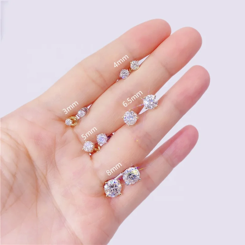 

Top Sale Pass Diamond Tester 925 Vvs D Color White Moissanite Diamond Earring Stud
