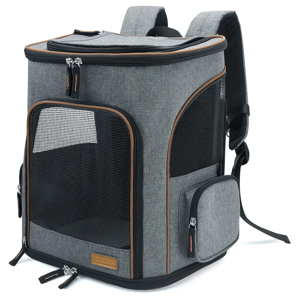 

Multifunction waterproof portable adjustable foldable expandable pet carrier backpack, Gray