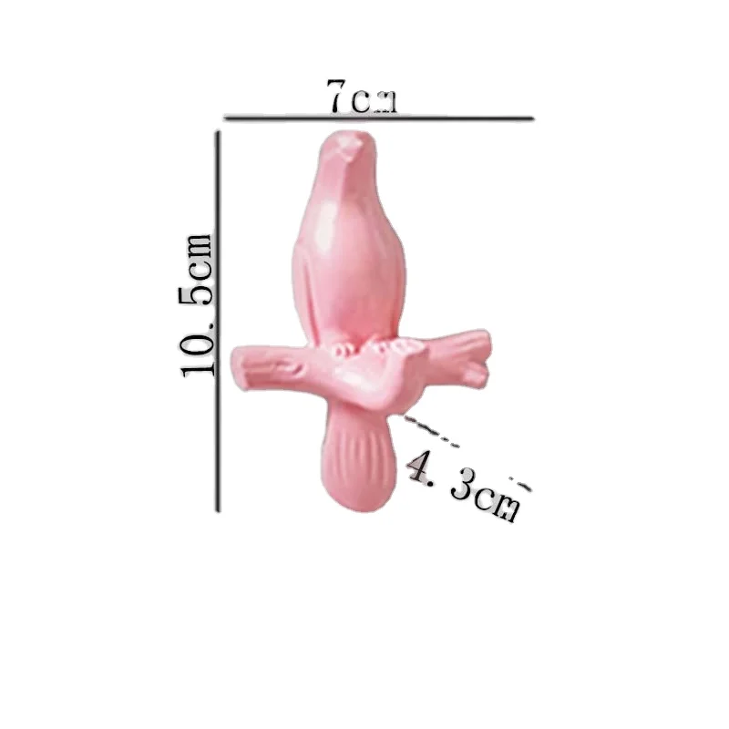 

Household Creative Bird Modeling Solid Color Resin Hooks Home Wall Hanging Type Cloth Hooks Seamless Coat Key Holder