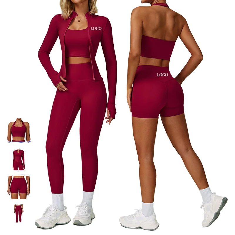 4-Piece Set Quick-Dry High-Waisted Yoga Set