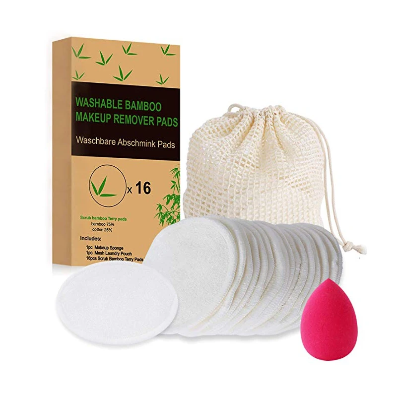 

Factory Best Selling Eco Friendly Reusable Recycle Bamboo Cotton Makeup Remover Pads