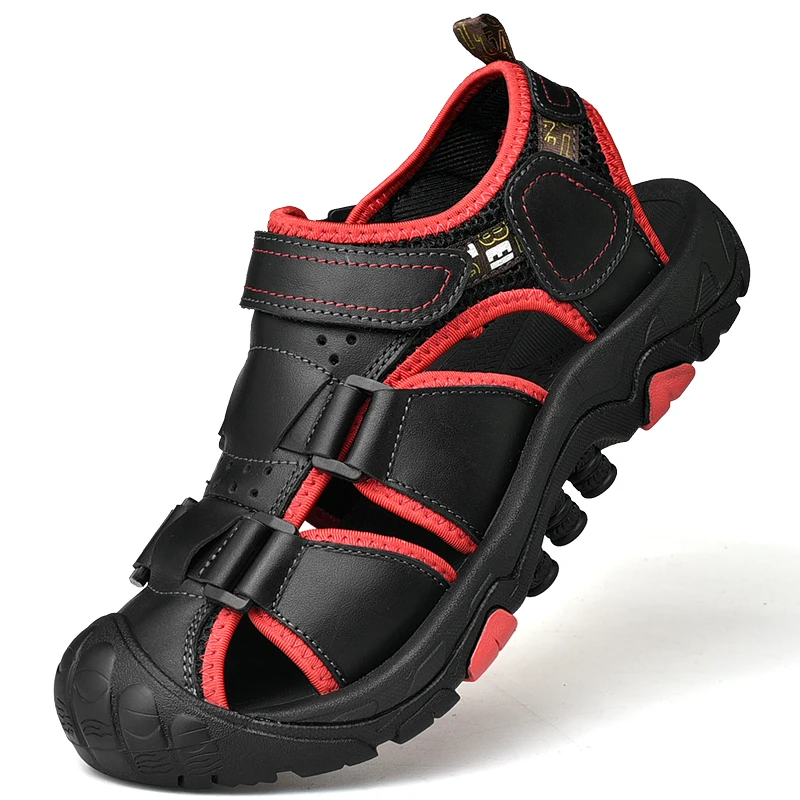 

New Cool Summer Mens Outdoor Beach Non-slip Comfortable Lightweight Casual Breathable Mens Leather Sandals, Brown