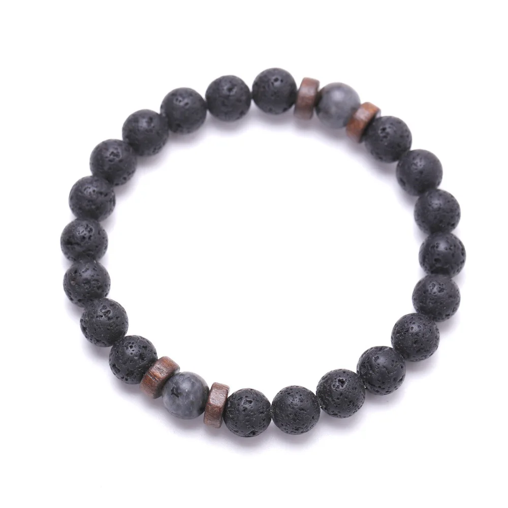 

Men's Buddha Bracelet Jewelry Natural Tibetan Wooden Moon Stone Volcanic Lava Stone Diffuser Bracelet Gift