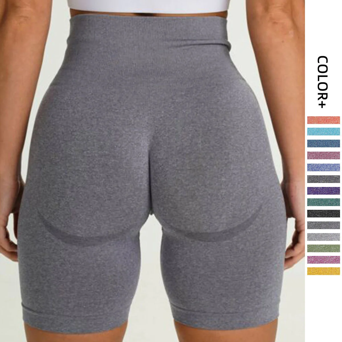 

14 Colors Seamless Women Biker Shorts Active Wear Workout Pants Compression Scrunch Butt High Waisted Yoga Shorts