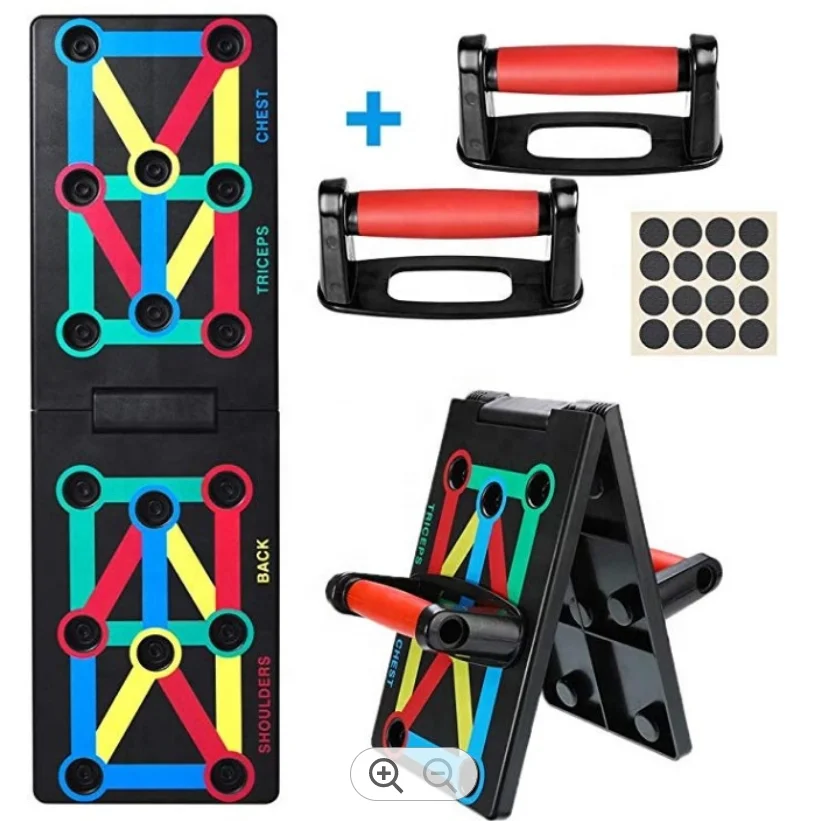 

ONESTARSPORTS Push-up Pushup Foldable Workout Fitness Muscle Portable Set System Exercise Leg Pull Training 9 in 1 Push Up Board, Multi color