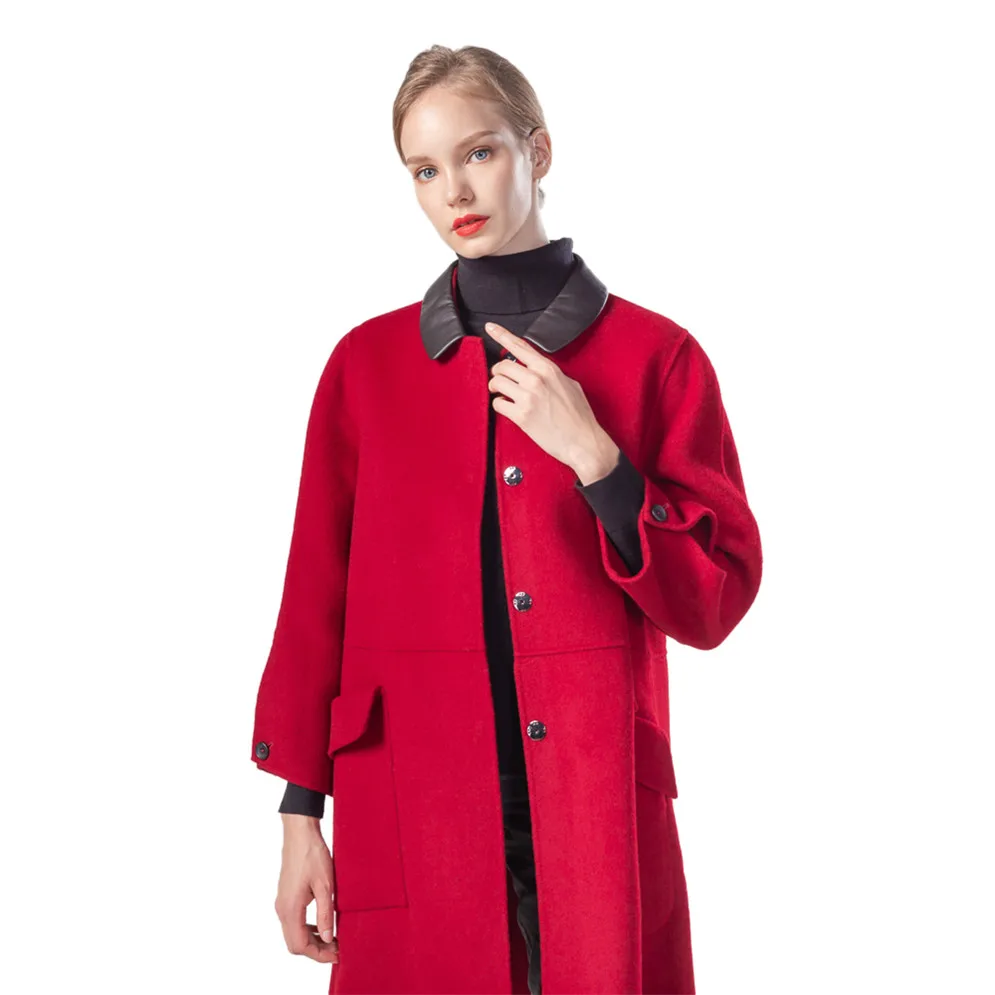 

2020 Women Plus size Autumn Winter high Classic Wool Long sleeve jacket Coat