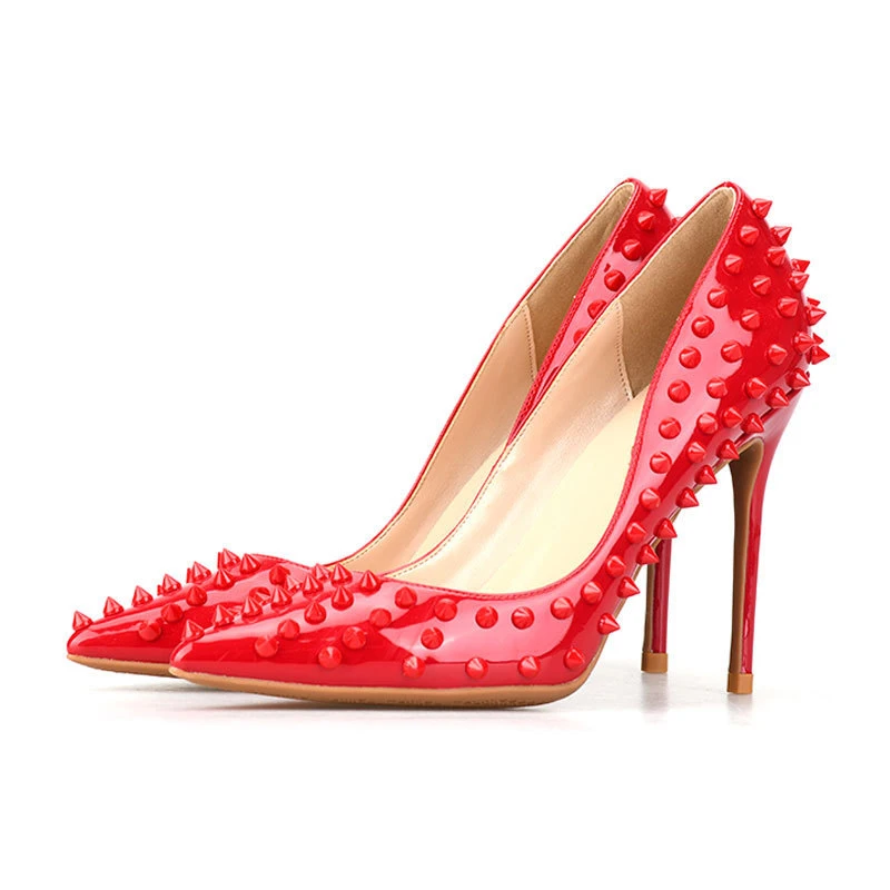 

Rivet Women Pumps Custom Plus Size 44 45 46 High Heeled Shoes Ladies Fashion Stiletto High Heels