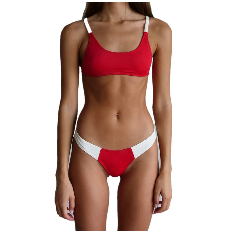 

New fashion private label swimwear Two-piece With Thong Exotic Dance wear Club Custom Stripper Lingerie Outfits Bikini, Customized color