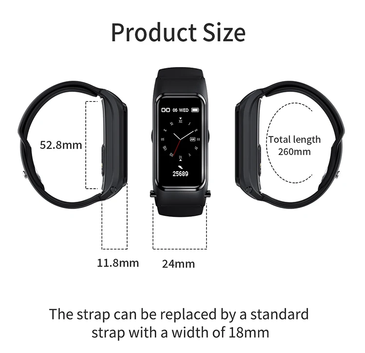 X4 PK M1 Earphones Earbud Sport Calorie Watch Monitor Body Temperature X4 2 in 1 Smart Watch with Blue Tooth Headphones