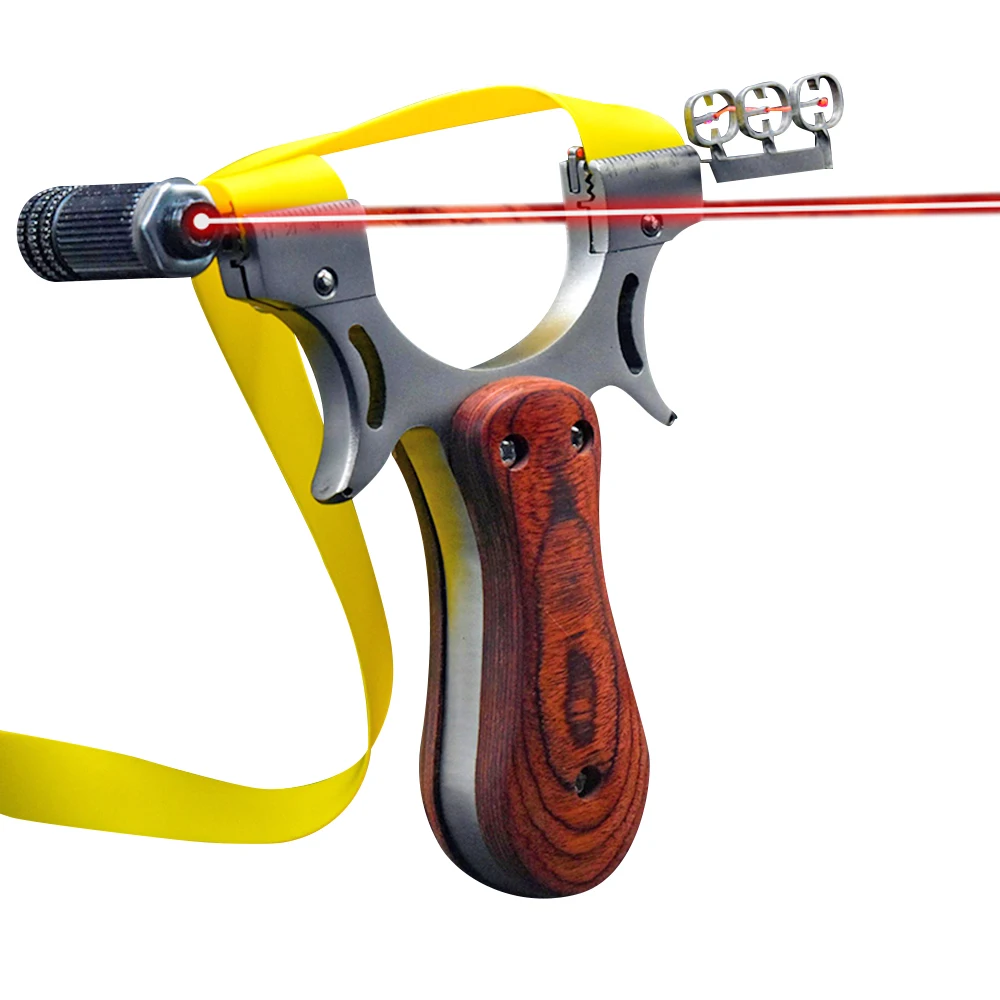

Stainless steel powerful slingshot with aim point hunting slingshot outdoor sports game