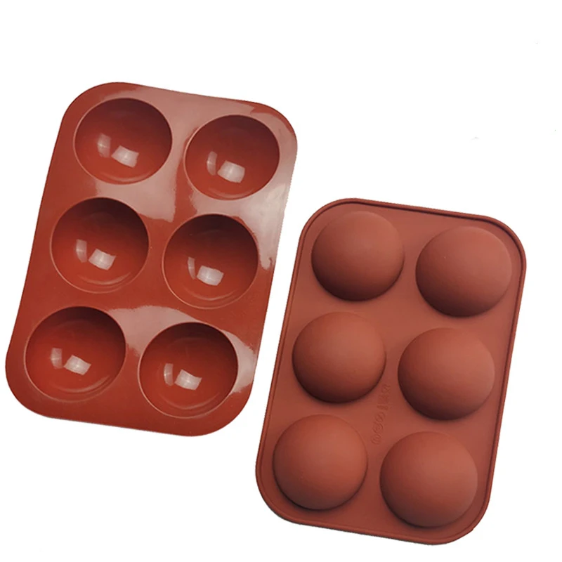 

Diy Pastry Baking Pan Chocolate Candy Fondant Bakeware Round Shape Dessert Mould 6 Holes Ball Sphere Silicone Mold For Cake